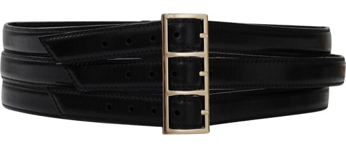 Triple Buckle Plain Black Wide Dens Bælter