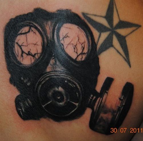 Gázmaszk tetoválás tervezés