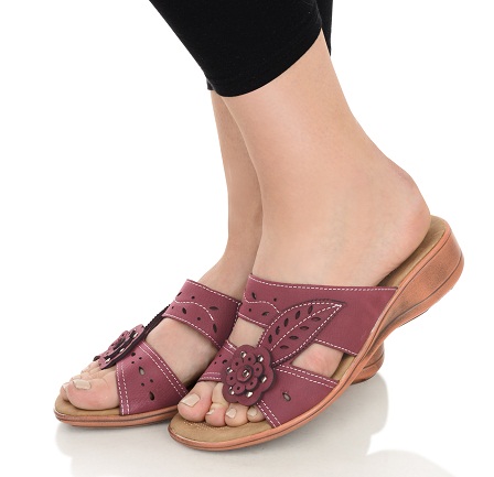 Floral Design Slip-on Sandal til kvinder