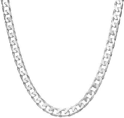 Mænds sølvkantkant halskæde design