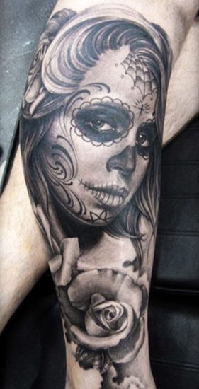 Candy Skull mexikói tetoválás tervezés