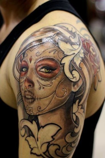 Nők arca mexikói tetoválás