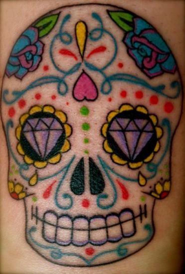 Girly Skull mexicansk tatoveringsdesign