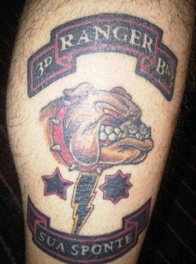 Sua Sponte Ranger Militær tatoveringsdesign