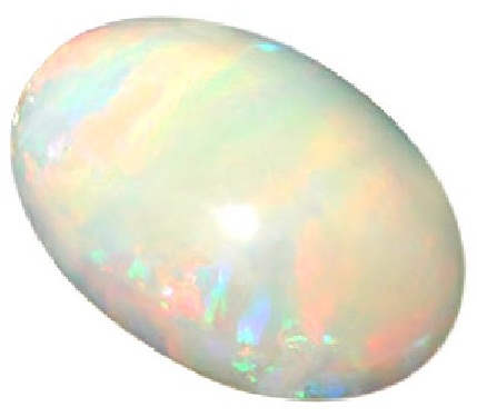 Naturlige hvide opal ædelstene