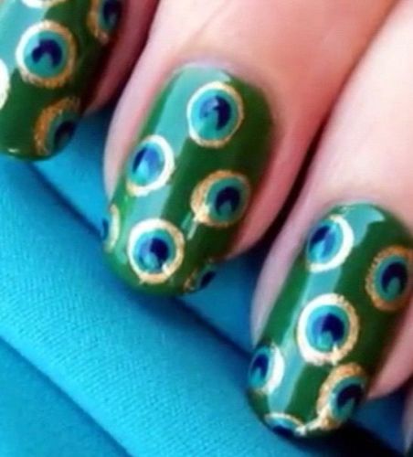 Smukke Peacock Nail Art Designs 4
