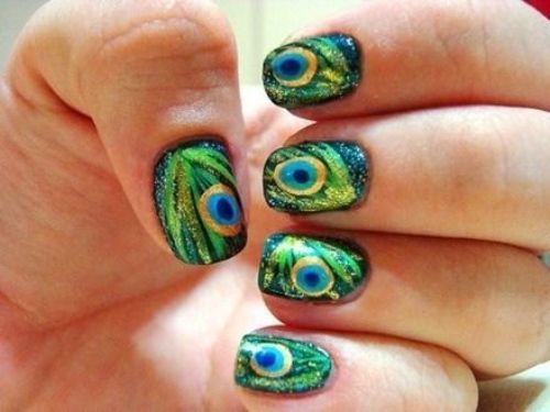 Smukke Peacock Nail Art Designs 6