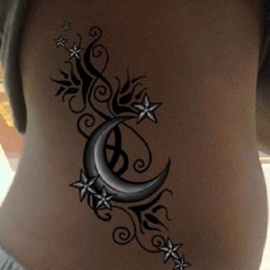 Crescent Moon White Tattoo Design