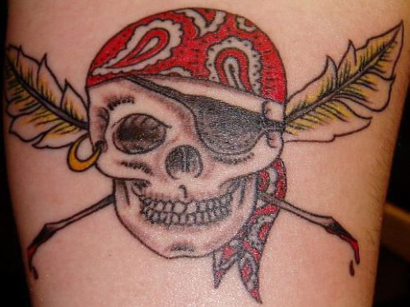 Pirat tatoveringsdesign med betydninger