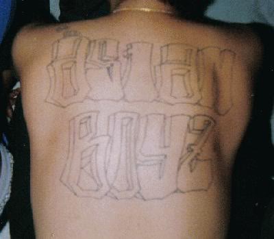 Ázsiai Boyz Crips börtön tetoválás tervezés