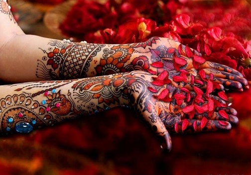 Flerfarvet fest Mehendi-designs