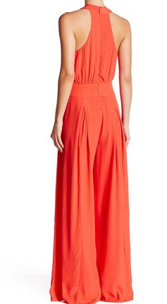 Orange plisseret jumpsuit