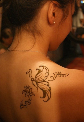 Butterfly Design Henna til skulder