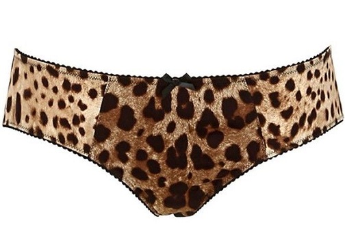 Animal Print selyem bugyi