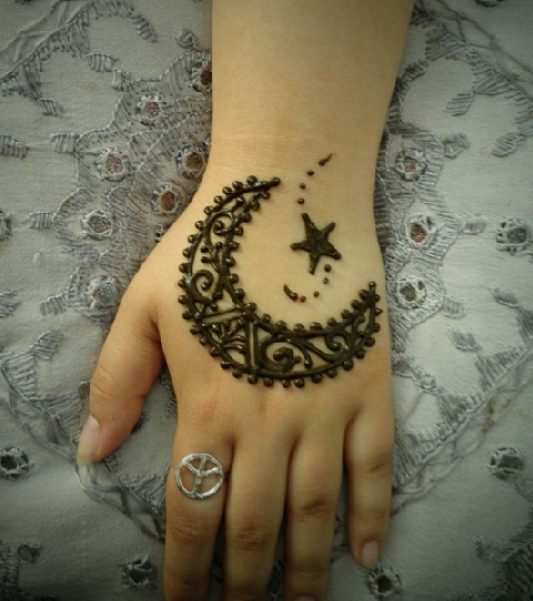 Måneformet Ramzan (Eid) Mehndi -designs