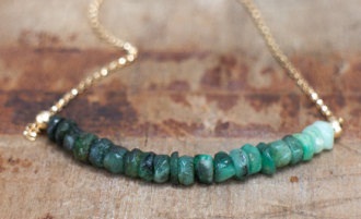 Smaragd kő ékszer nyaklánc