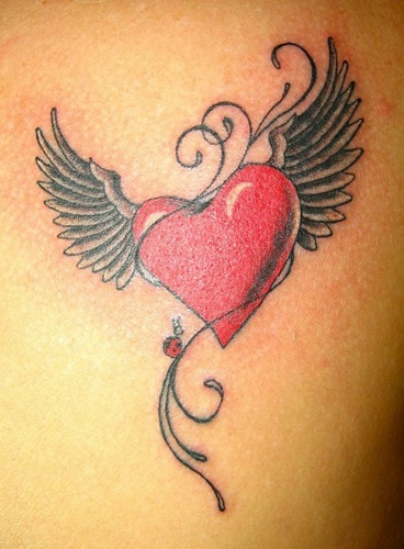 Angel Winged Strawberry Tattoo
