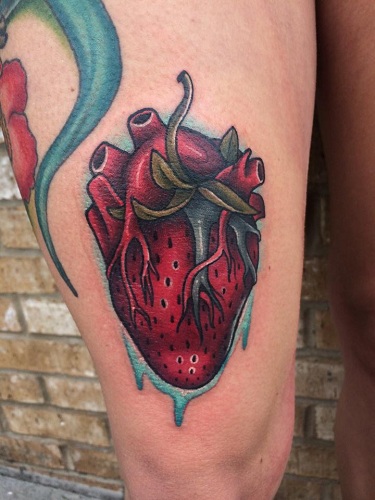 Strawberry Heart Tattoo