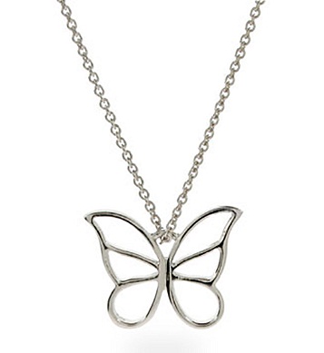 Smuk sølv sommerfugl charme halskæde