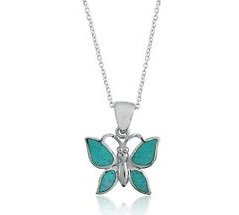 Opal sommerfugl vedhæng charme halskæde