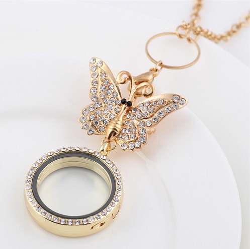 Butterfly Broche Locket Pendel