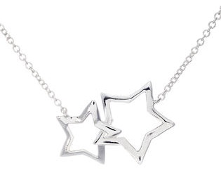 Double Star vedhæng halskæde i sølv