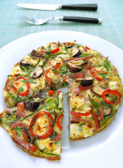 Borsó és nyári gyógynövény frittata