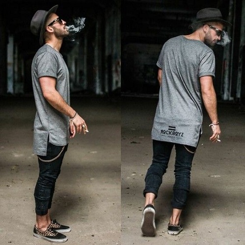 Lang t -shirt i street stil
