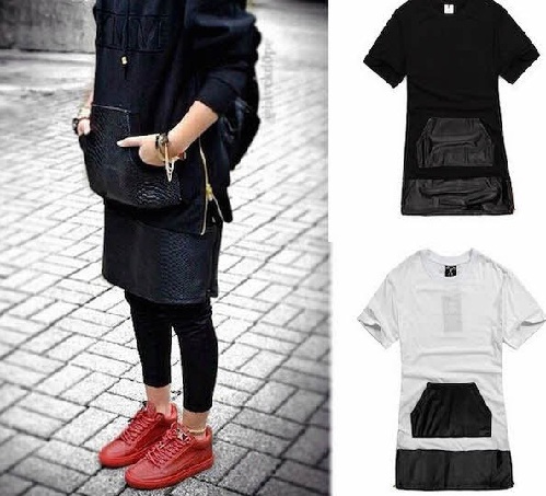 Lange T -shirts i læder