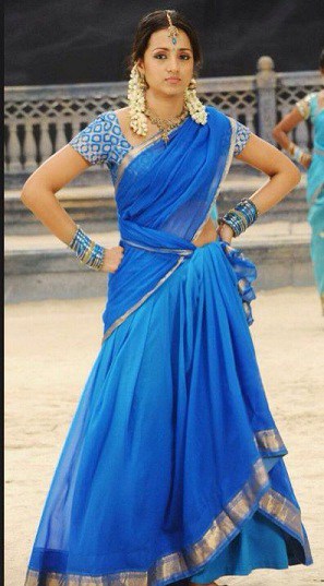 trisha hot saree