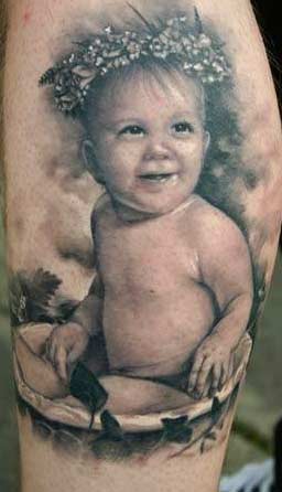 Baby portræt tatovering