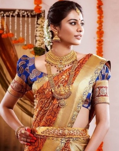 The Heavy South Indian Wedding Silk Saree Blouse Design