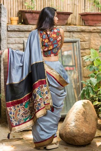 Kalamkari blúz tervezés Silk Saree -hez