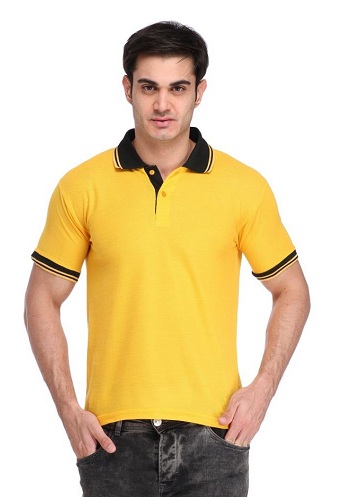 Tydelig gul T-shirt til mænd