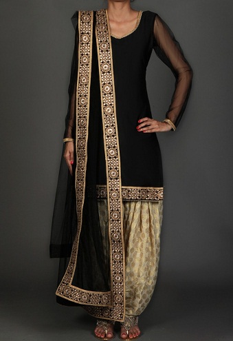 Designer Net Salwar med Palatial Pant