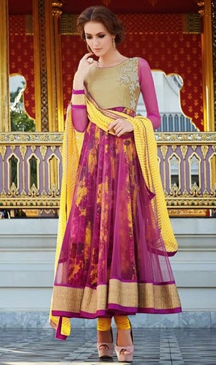 Trykt Net Salwar Suit