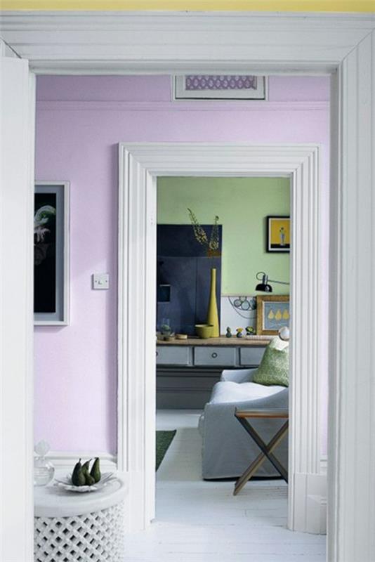 perinteinen violetti seinä design sohvat laatikot eteinen