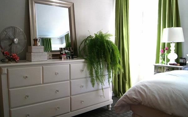 perinteinen makuuhuone virkistävä vihreä väri sisustus