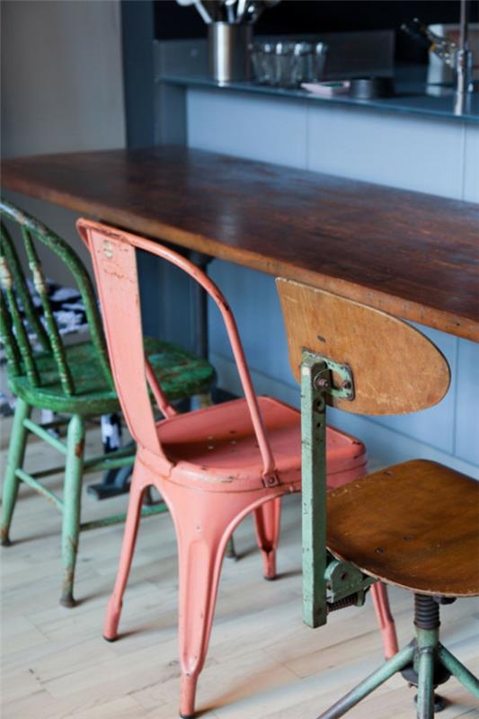 unelma talot HJ Loft new york shabby shic -tyyliset ruokapöydän tuolit