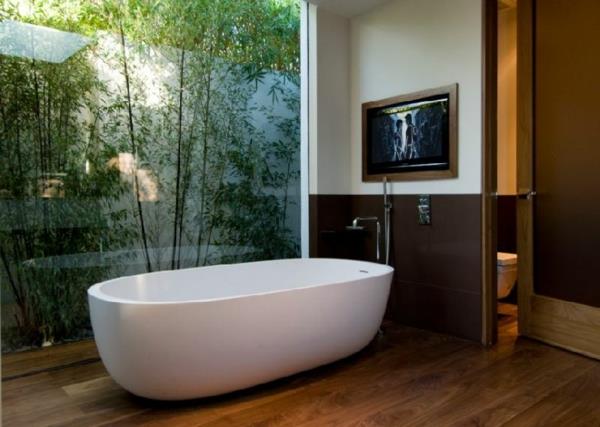 unelma kylpyhuone bambu soikea kylpyamme parketti