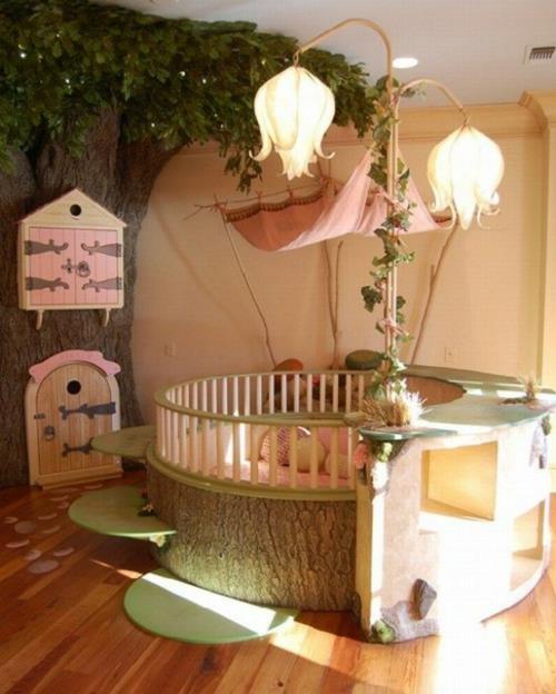 unenomainen lastenhuoneen suunnittelu vaaleanpunainen tyttö pinnasänky