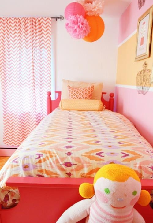 unenomainen lastenhuoneen suunnittelu vaaleanpunainen tyttö suuri