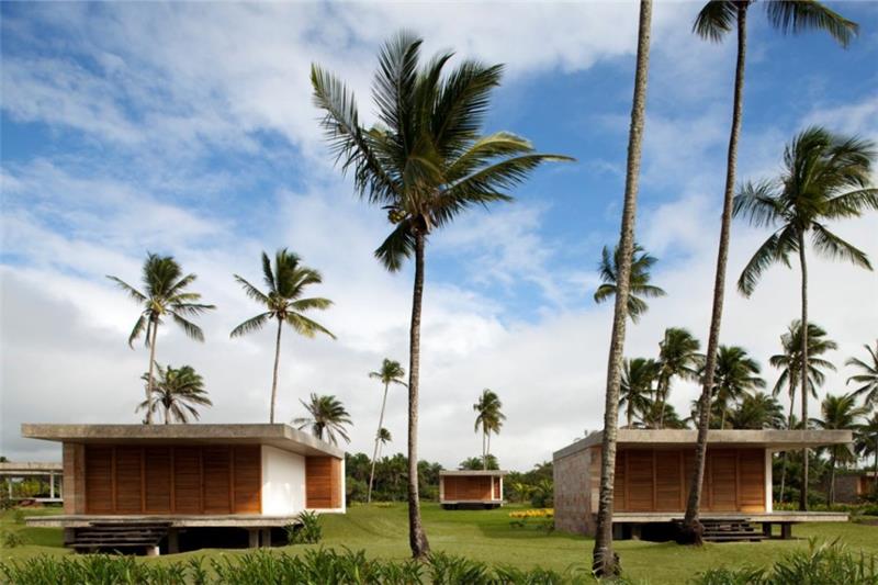 unenomainen kesämökki mekena resort brasilia palmuja bungaloweja
