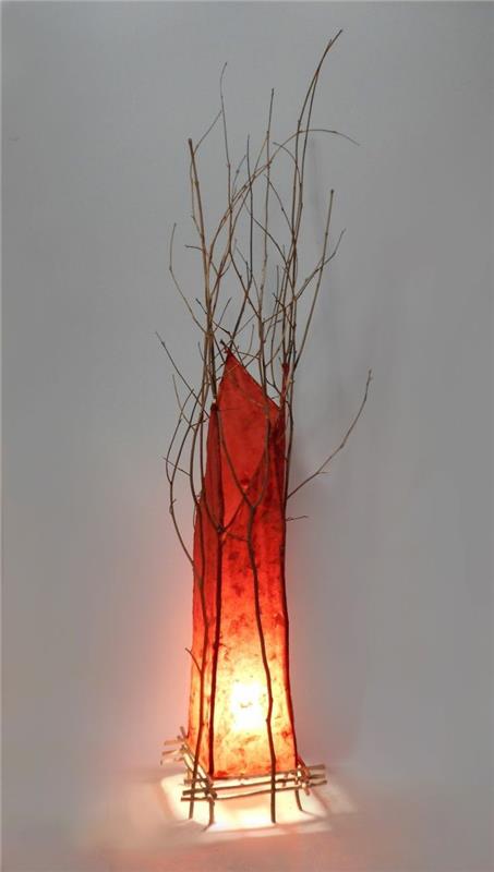 ajopuulamppu DIY ideoita orgaaninen muoto punainen
