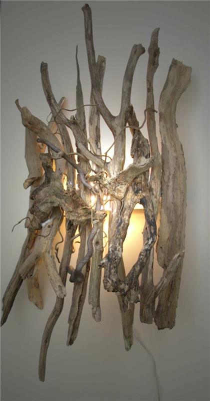 driftwood -lamppu diy ideoita seinävalaisin