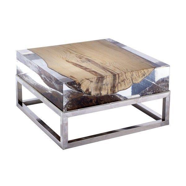 driftwood -sohvapöytä rakentaa lasiterästä