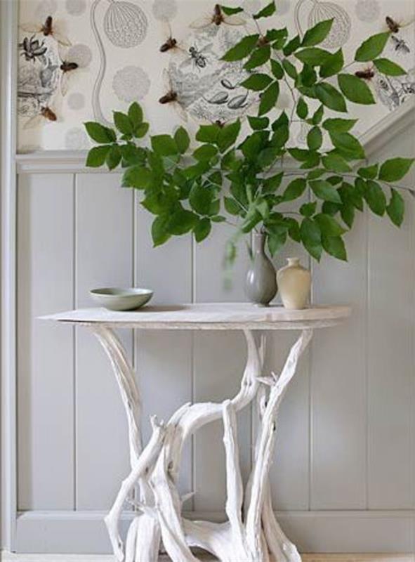 driftwood -pöytä sohvapöytä rakentaa valkoiseksi maalattu