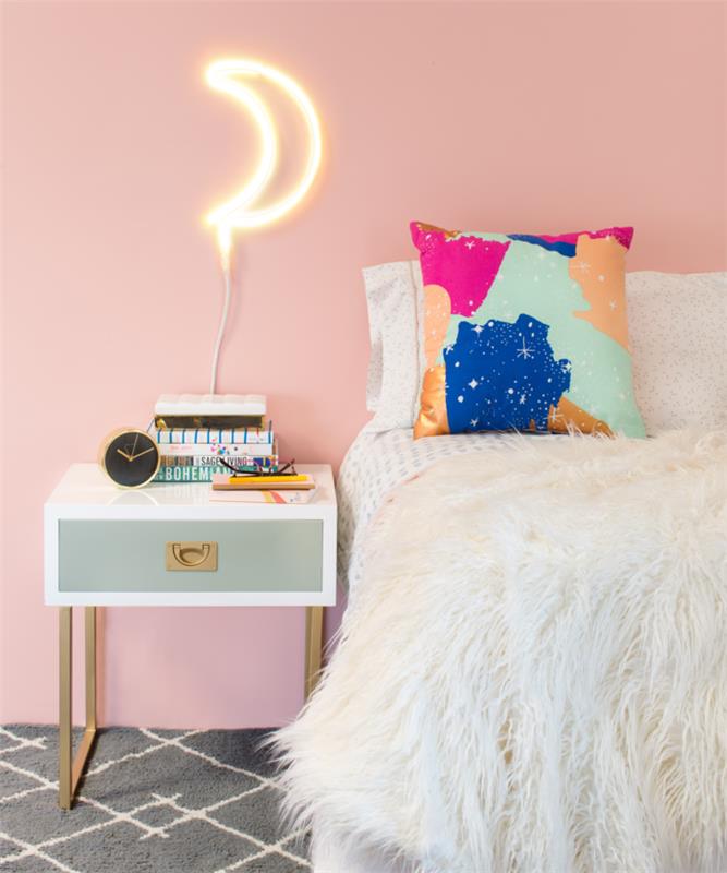 trendivärit 2017 vuosituhannen vaaleanpunainen makuuhuoneen seinävärinä