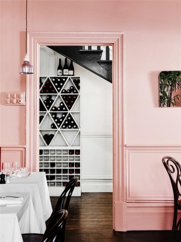trendivärit 2017 vuosituhannen vaaleanpunainen pehmeä seinäväri ruokasaliin