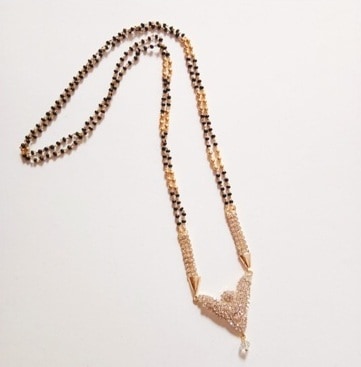 Fehér kristály mesterséges mangalsutra